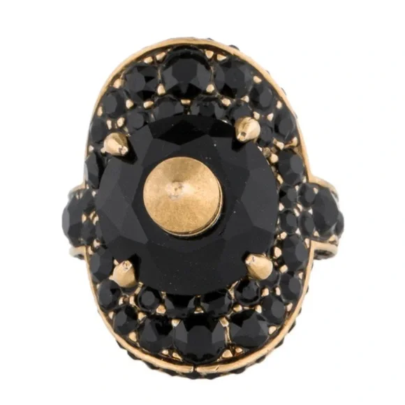 GUCCI Crystal Stud Cocktail Ring